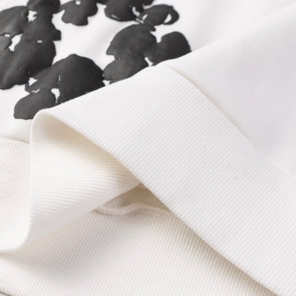 Denim Tears White Embossed Loose-fitting Hooded Sweatshirt with Kapok Flower Pri - Picture 4 of 8